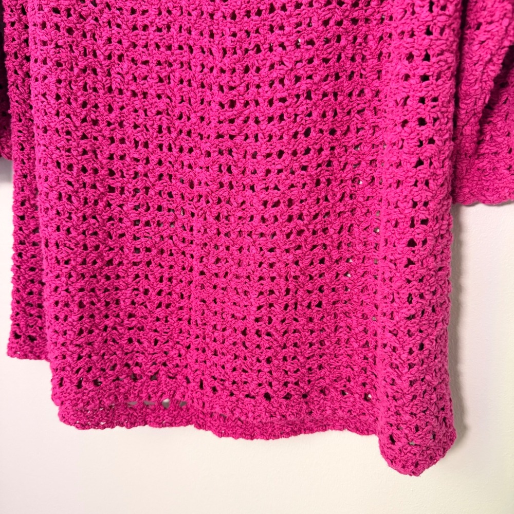 Chicos Summer Open Knit Lightweight Tunic Sweater (3/XL) Magenta Layering‎ Pink - Picture 11 of 13